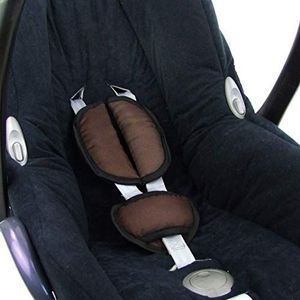 BAMBINIWELT gordelkussen set universeel voor babyzitje autostoel compatibel bijvoorbeeld met Maxi Cosi Cybex (bruin)