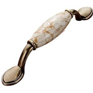 Europese marmeren kast keramische handgreep handstijl retro enkel gat lade kast deurklink kledingkast deurklink (maat : 3027 96 verfijnd geel marmer)