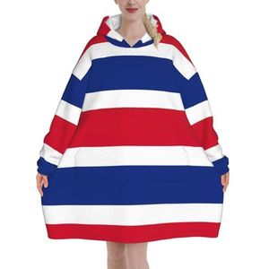 Oversized Vlag Van Costa Rica Hoodies Vrouwen Uk Pluizige Deken Hoodie Sherpa Vrouwen Fleece Draagbare Deken Mannen
