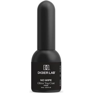 Didier Lab - Premium Top Coat Glitter Pink - UV Gel Nagellak - Top Coat UV - Bescherming Tegen Krassen - Gelnagellak voor Lamp - Geen Dispersielaag - Gelnagellak - 10ml