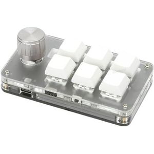 QPSJXN Bluetooth 5.0 mechanisch toetsenbord, RGB, hotswap, macropad met knop voor games en creatief design, 601 2.4G wit