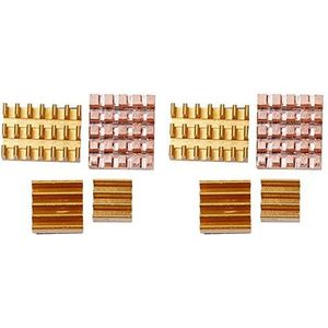 8 stks Koellichaam Koper Aluminium CPU Koeler met Plakband, Goud Koeler Printplaat voor 4B