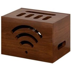 XCLOOZGL Houten Elegante Wifi Router Opbergdoos Home Media Opslagkast Grote Capaciteit Router Plank Opslag Modem Rek Voor Slaapkamer Woonkamer Kantoor Thuis,B*walnut,32X22X21cm