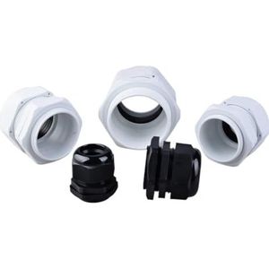 Kabelaansluiting van plastic nylon Kabelwartel IP68 Nylon Zwart en Wit Diverse Maten(Pg29 Black 1pcs)
