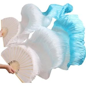 Danswaaier, Lange waaiers, Sluiers, Vrouwen handgemaakte danswaaiers zijde 100% zijden sluiers 1 paar links + rechts 120/150/180 * 90cm(A3,120cm Imitation Silk)