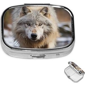 Pil Case Rechthoek 3 Compartiment Pillendoos Ronde Pil Organiseer Metalen Waterdichte Geneeskunde Organizer Doos voor Reizen Kleine Pillen Container Draagbaar voor Supplementen