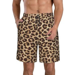 Leuke Luipaardprint Print Heren Zwemplank Shorts Zwembroek Trunks Badmode Sneldrogende Surfen Strand Essentiële Zomer, Leopard Print, 3XL