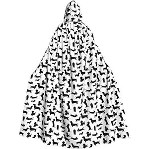 WURTON Zwarte Honden Print Unisex Hooded Mantel Voor Mannen & Vrouwen, Carnaval Thema Party Decor Hooded Mantel Kids