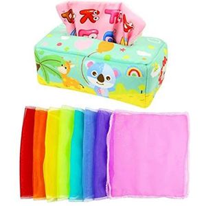 Magic Tissue Box Baby Toy | Animal Theme Toys - Pull Along Sensory Toys Colorful Play Scarves for Kids Gift Preschool Learning B/a