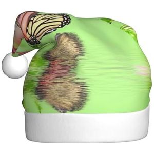 DEXNEL Kerstmutsen voor volwassenen, comfortabele kerstoutfit voor nieuwjaar, feestelijke feestbenodigdheden, vlinder