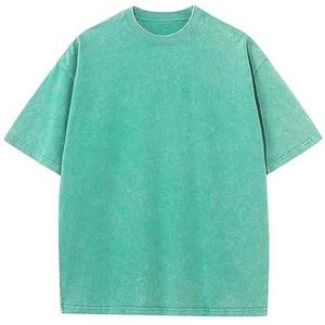 Leader of the Beauty Oversized T-shirts voor heren, zware katoenen gymshirts, losse pasvorm, uniseks outfits 2024, Groen, S