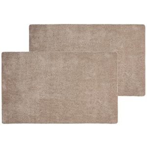 Deurmat voor binnen, antislip, onderhoudsvriendelijke vuilvangmat, wasbaar, pvc-vrije vuilvangmat, absorberende deurmat, taupe, 50 x 80 cm, set van 2