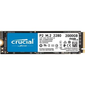 Crucial P2 2TB M.2 PCIe Gen3 NVMe Internal SSD - Up to 2400MB/s - CT2000P2SSD8