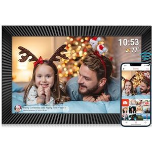 Digitale fotolijst 10,1 inch met 32G interne opslag, smart wifi-fotolijst, 1280 x 800 IPS touchscreen, bewegingssensor, automatische rotatie, deel foto's en video's direct via de Frameo-app