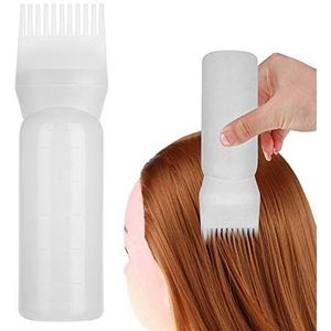 Hair Smear Bottle, Kam Applicator voor Haarverf, Essentiële hulpmiddelen voor Haarverf, Applicator voor Wortelkam, Haarverffles (wit)