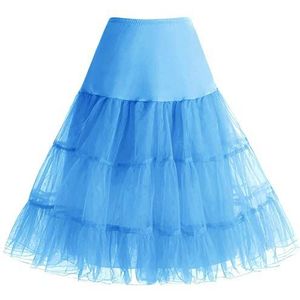 Bbonlinedress Petticoat Rok Zomerjurk Vrouwen Roes Rok Onderrok Petticoat Onderrok Crinoline voor Rockabilly Jurk Blue XL