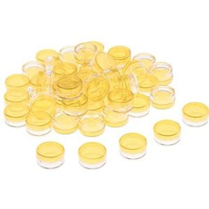 50 stks Lege Ronde Make-up Pot Pot Reizen Crème Poeder Cosmetische Container Case Geel, 5g