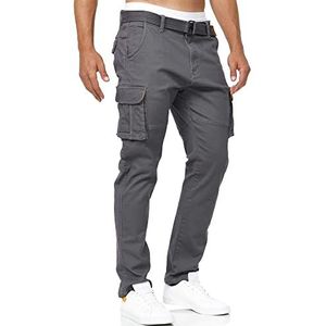 Indicode Heren Mathen Cargo Pants | Cargobroek van 98% katoen met riem Iron M
