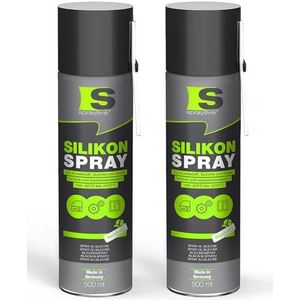 Spraytive 2 x 500 ml siliconenspray - smeermiddel & glijspray voor auto, rubber, kunststof en metaal - kleurloos, waterafstotend, residuvrij - van -50 °C tot +250 °C - Made in Germany