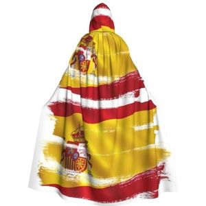 Spanje Vlag Print Halloween Tovenaar Heks Hooded Robe Mantel Kerst Hoodies Cape Cosplay Voor Volwassen