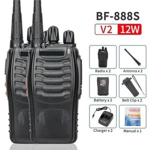 2/4PCS BF-888S V2 Walkie Talkie Dual Band Draagbare Lange Afstand, UHF 400-470MHz USB Tweerichtingsradio for de Jacht(V2 2PCS)