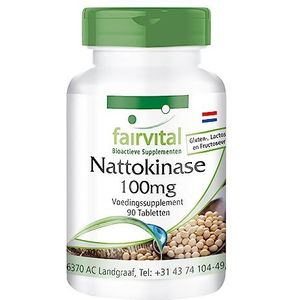 Fairvital | Nattokinase 2000 FU - 100mg nattokinase per tablet - HOOG GEDOSEERD - VEGAN - 90 tabletten