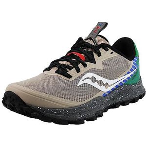 Saucony Men's Peregrine 11 Trail Running Shoe, Grey/Green, 13 M