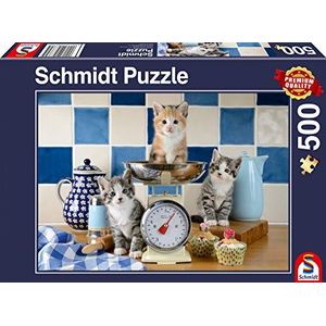 Schmidt - SCH-58370 - Katten in de keuken, 500 stukjes Puzzel - vanaf 10 jaar - dieren puzzel