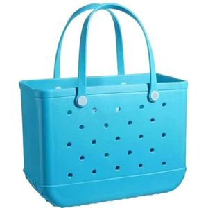 Strandtas | Strandtas Handtassen | Waterdichte Wasbare Rubber Tote Bag Met Gaten | Strandspeelgoed Organizer Opbergzakken | Opvouwbare Schoudertassen | Strandtas voor Speelgoed, Handdoek, Blauw, Refer