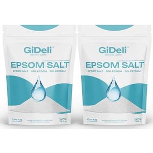 GiDeli Epsom Badzout, Epsom-zout, 2 x 5 kg, zuiver magnesiumsulfaat, heptahydraat, farmaceutische kwaliteit (10 kg)
