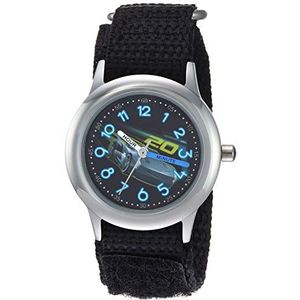 Disney Boys Cars 3 Stainless Steel Analog-Quartz Watch with Nylon Strap, Black, 15 (Model: WDS000299)