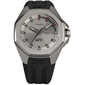 Timex UFC Men's Pro 44mm Watch - Black Strap Silver-Tone Dial Silver-Tone Case