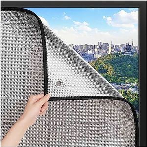 Zonwerende Privacy Raamfolie, Dubbele Aluminium Bubbel Isolatie Folie, Zuignap Verduisteringsfolie, Warmte Reflecterende Raamfolie, Antiinkijk Uv Glas Tint Sticker,WxH-70x200cm/28 * 79in