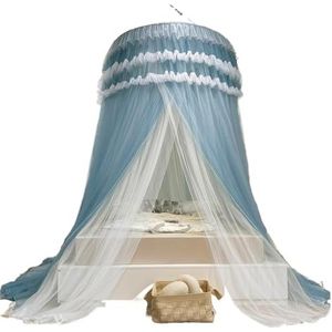 Bedhemel, Kamerbed Netting Luifel for Meisjes Queen Hemelbed Gordijnen Klamboe for Bed(Blue)
