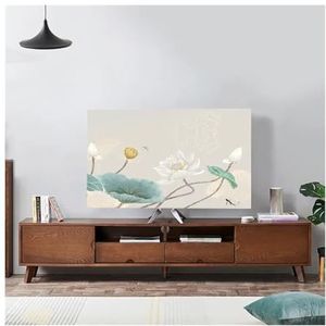 WLTYSM TV Cover Landschap Elastische Kracht Televisie Kap TV Stof Cover Doek 32-75 Inch Eenvoudige en Moderne Chinese Stijl TV Display Protector (26,5-116,8 cm)