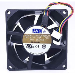 AVC DATA0838B2U 8038 DC12V 1.02A 4-wire Chassis Server Cooling Fan