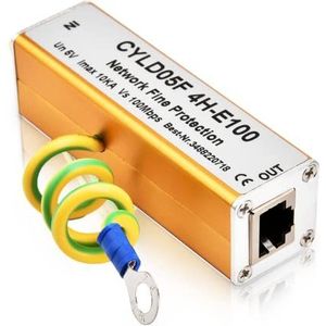 RJ45 RJ11 Ethernet Overspanningsbeveiliging,Volledige Bescherming Opzettende RJ45 Bliksemafleider, Ethernet Netwerk Overspanningsbeveiliging 5V, voor Overspanningsbeveiliging van Monitoringsystemen