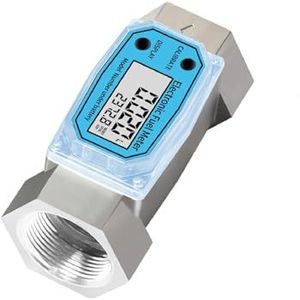 Stroommeter Digitale turbine-stroommeter van aluminium, 3/4 inch, 1 inch, 1,5 inch, 2 inch draad, elektronische brandstofstroommeter for water, diesel, benzine, vloeistof(1.2-inch)