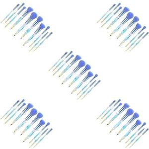 5 set van 10 Stuks Vrouwen Make-up Borstels Set Dames Blending Concealers Cosmetische Borstels Cosmetica Accessoire Applicator Gereedschap Blauw
