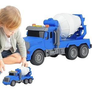 Cementwagen | Interactief bouwtruckspeelgoed met geluiden en licht,Bouwspeelgoed voor jongens en meisjes vanaf 3 jaar, betonmixer, constructiespeelgoed