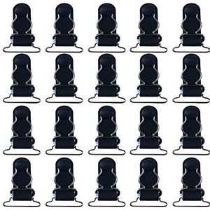20 Pack 3/4 ""Lingerie Corset Accessoires Kous Clip Jarretel Clips Kousenband Clips Grips Corset Naaien Benodigdheden, Zwart, L