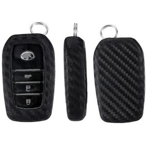 Sleutelbehuizing Slimme Afstandsbediening Autosleutelzakje Cover Case Shell Houder Keten Siliconen Voor RAV4 Voor Camry Hilux Alphard Voor Fortuner Innova Autosleutelhoesje(Key Case Only)