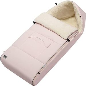 Monzana Babyvoetenzak met reflectorstrepen, wasbaar, ritssluiting, hoofdeinde, weerbestendig, tas, antislip, kinderwagen, wintervoetenzak, 90 x 60 cm, roze