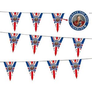King Charles String Driehoek Vlag 15 stks set Union Jack King Charles III Coronation Bunting 4.5M Koninklijke Evenementen Party Decoraties-stijl B| 14x21cm|15stks set