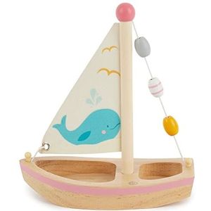 Bieco speelgoed zeilboot voor kinderen - boot houten schip speelgoed - boot voor peuters - boot kinderen speelgoed water - zeilboot speelgoed boot water - houten boot kinderen - zeilboot decoratie