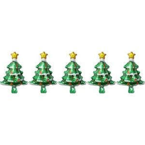 Grote Kerst Folie Ballon Cartoon Kerstman Kerstboom Gingerbread Man Ballonnen voor Kerstmis Verjaardagsfeestje Decor Kinderen Speelgoed-5pcs Boom-Ongeveer 38-41cm