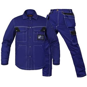 Veiligheidsoveralls, Machine Werkkleding Pak Heren Shirt En Cargo Broek Set Werkbroek(Blue set,175)