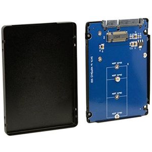 CY B+M Key Socket 2 M.2 NGFF (SATA) SSD naar 2.5 SATA Adapterkaart compatibel met metalen behuizing zwart