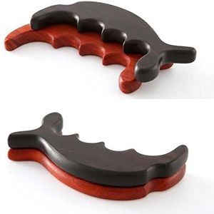 Houten acupunctuur massagestok massief houten voet reflexologie stimulator ontspanningsgereedschap Guasha massagebord 1 stuk (kleur: rood)