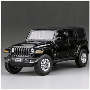 Schaal afgewerkte modelauto 1/32 Voor Jeep Wrangler Legering Model Auto JEEP Sahara Geluid En Licht Simulatie Auto Model Kinderen Jongens Speelgoed Miniatuurreplica-auto (Color : Black)